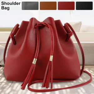 2020 Fashion Women High Quality Vintage Bucket Bag Tassel Messenger Bag Retro Shoulder Bag Simple Crossbody Bags Tote Handbag