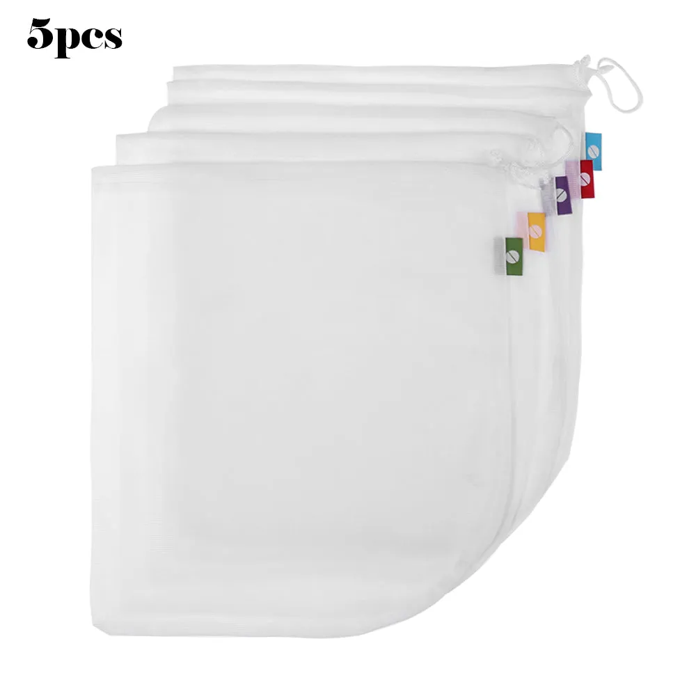 5 Packs Reusable Mesh Bags Washable Bags