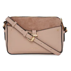 Accessorize London Women's Faux Leather Pink Shelby Sling Bag