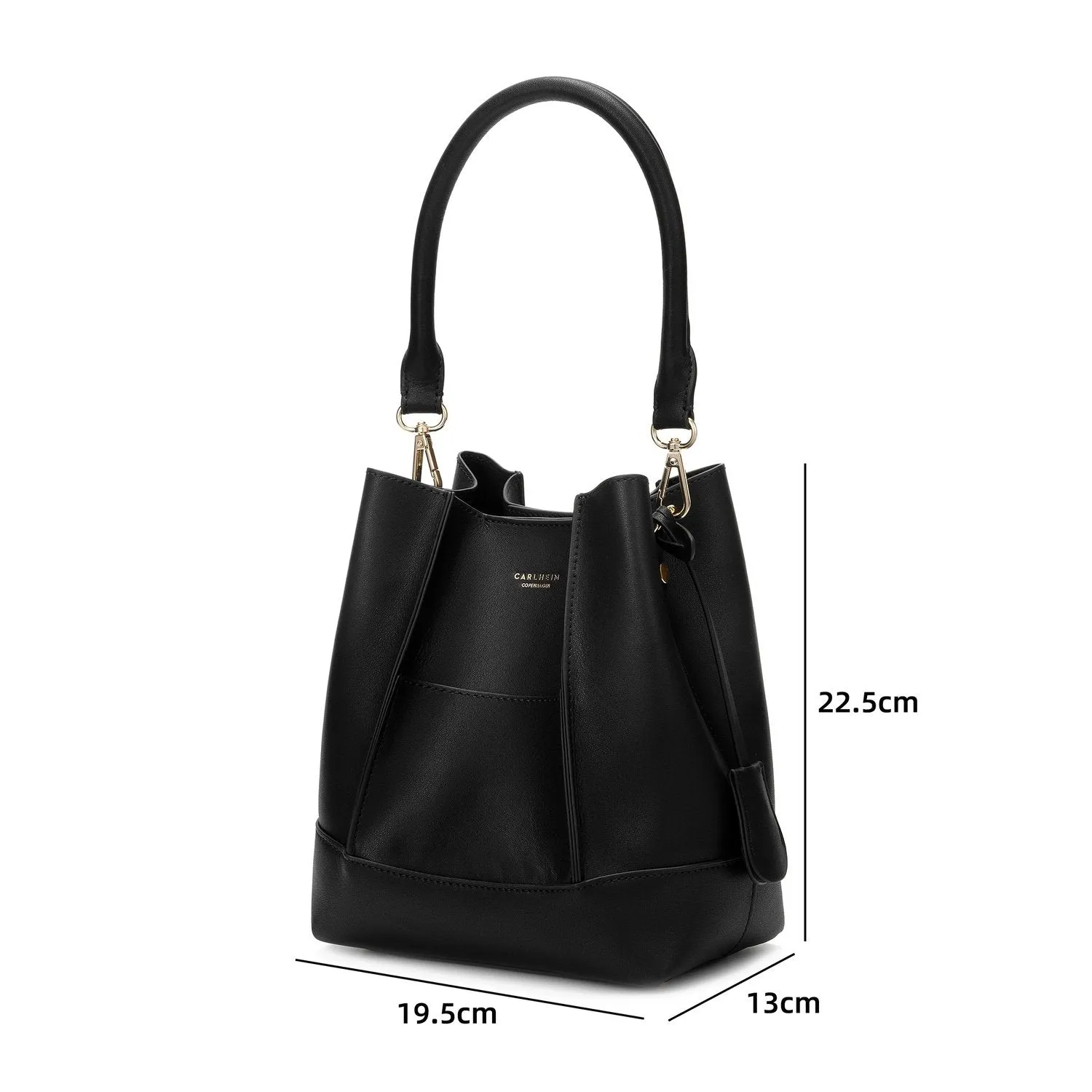 Adaline Genuine Leather Handbag (Black)