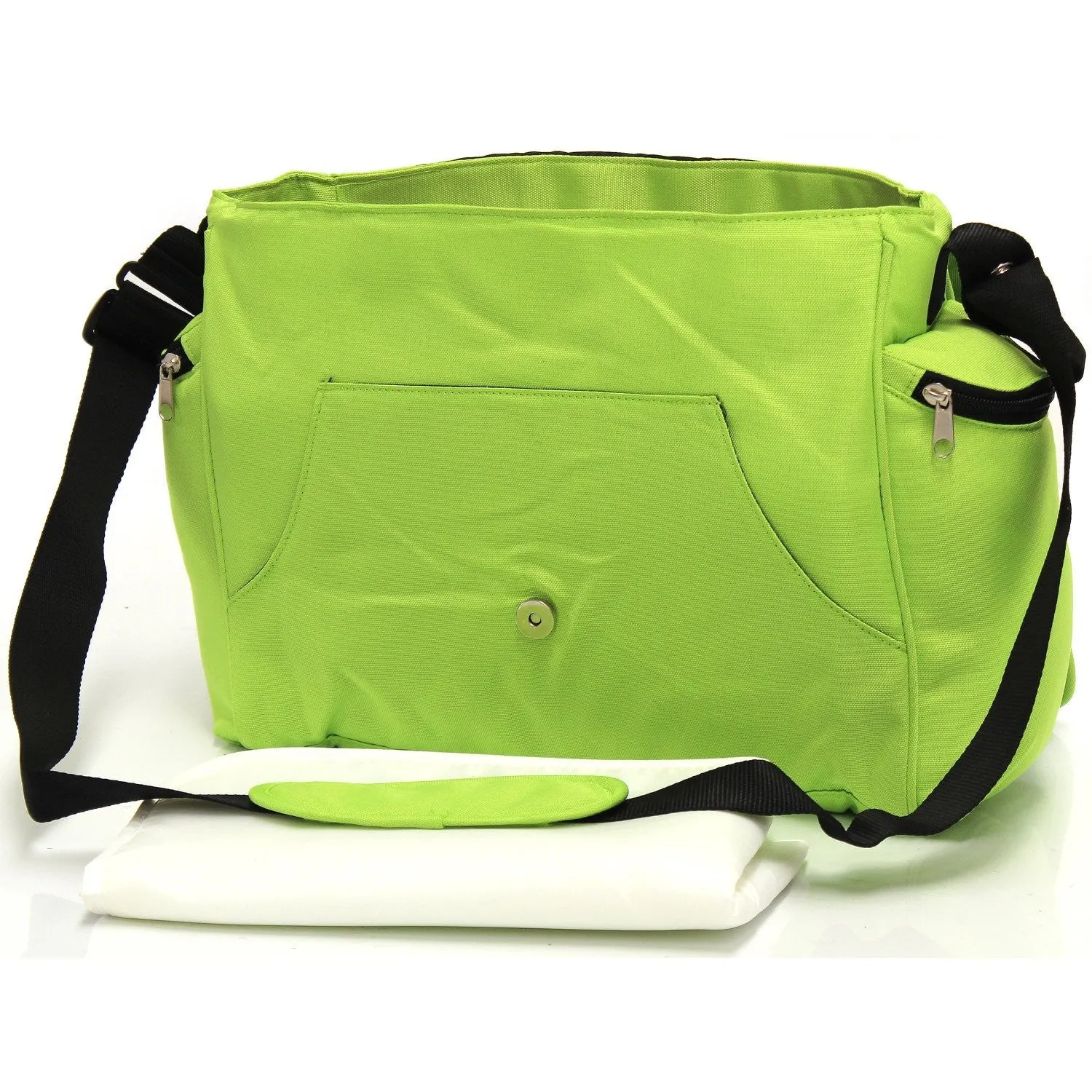 Baby Travel Zeta Changing Bag Plain LIME Complete With Changing Matt (Clearance)