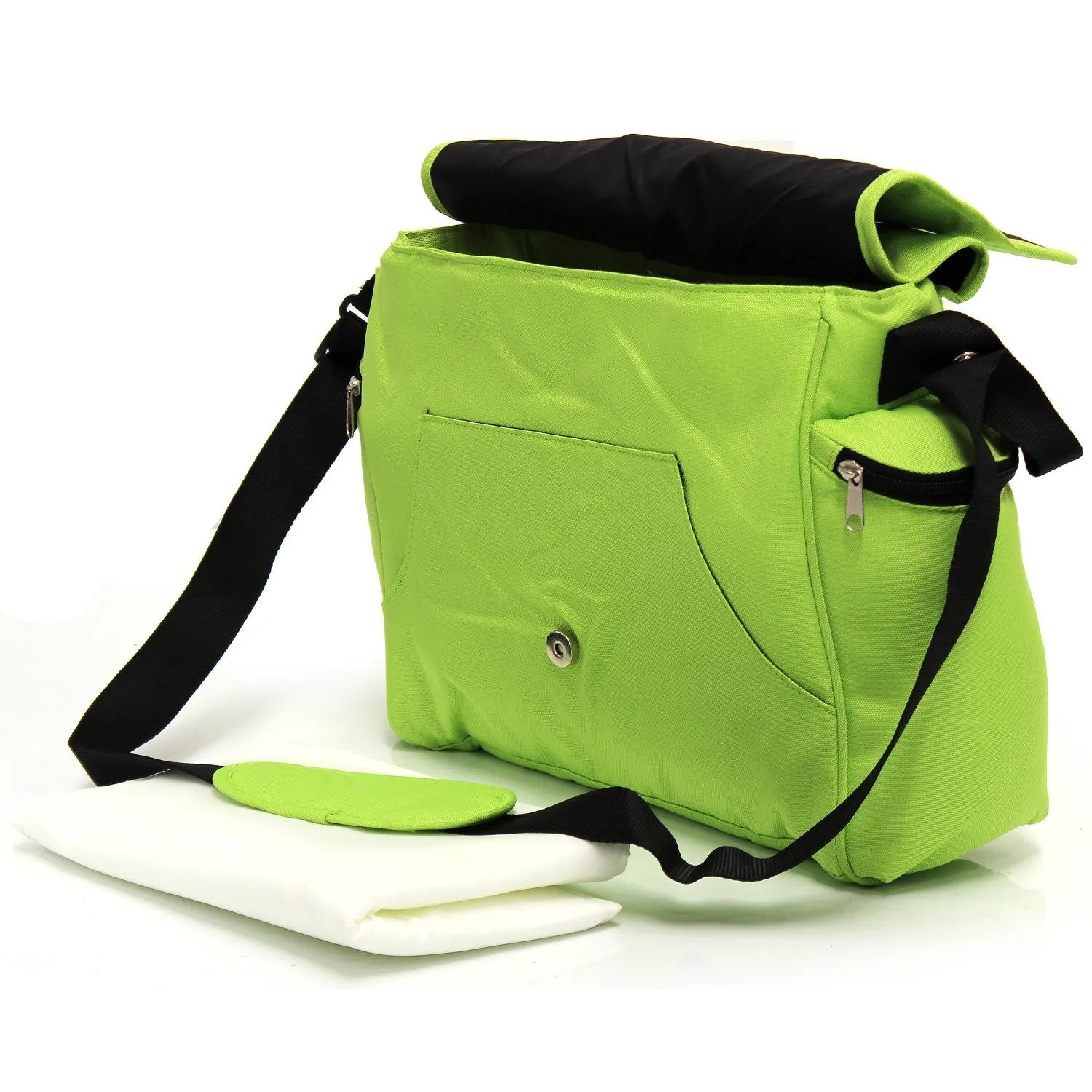 Baby Travel Zeta Changing Bag Plain LIME Complete With Changing Matt (Clearance)