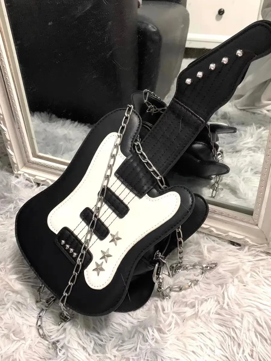 'Bass' Kawaii Y2k Guitar Shape Bag