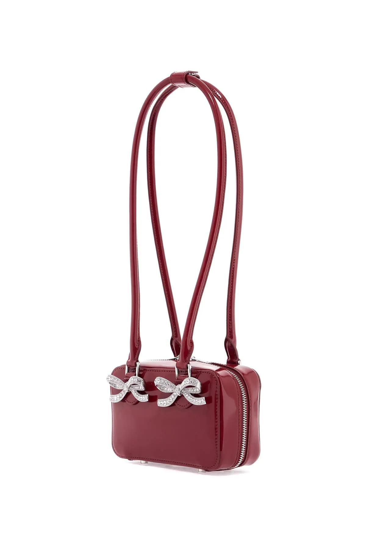 Bauletto Leather Bag with Diamond Studs