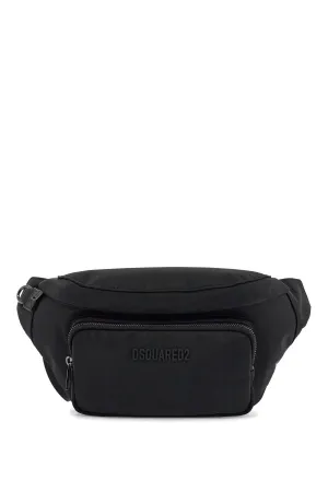 Black Waist Bag In Polyamide With Adjustable Shoulder Strap