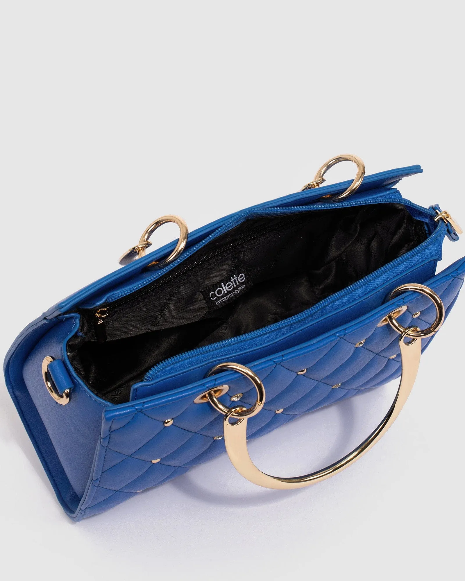 Blue Ella Stud Tote Bag