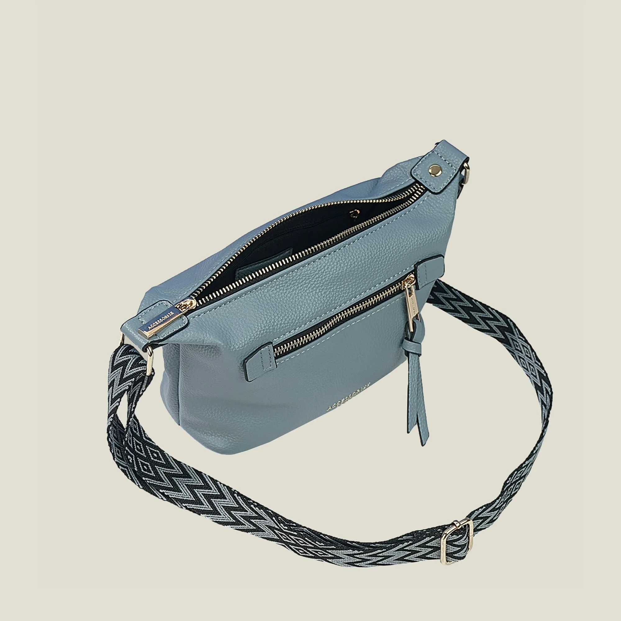 Blue Mini Zip Sling Bag