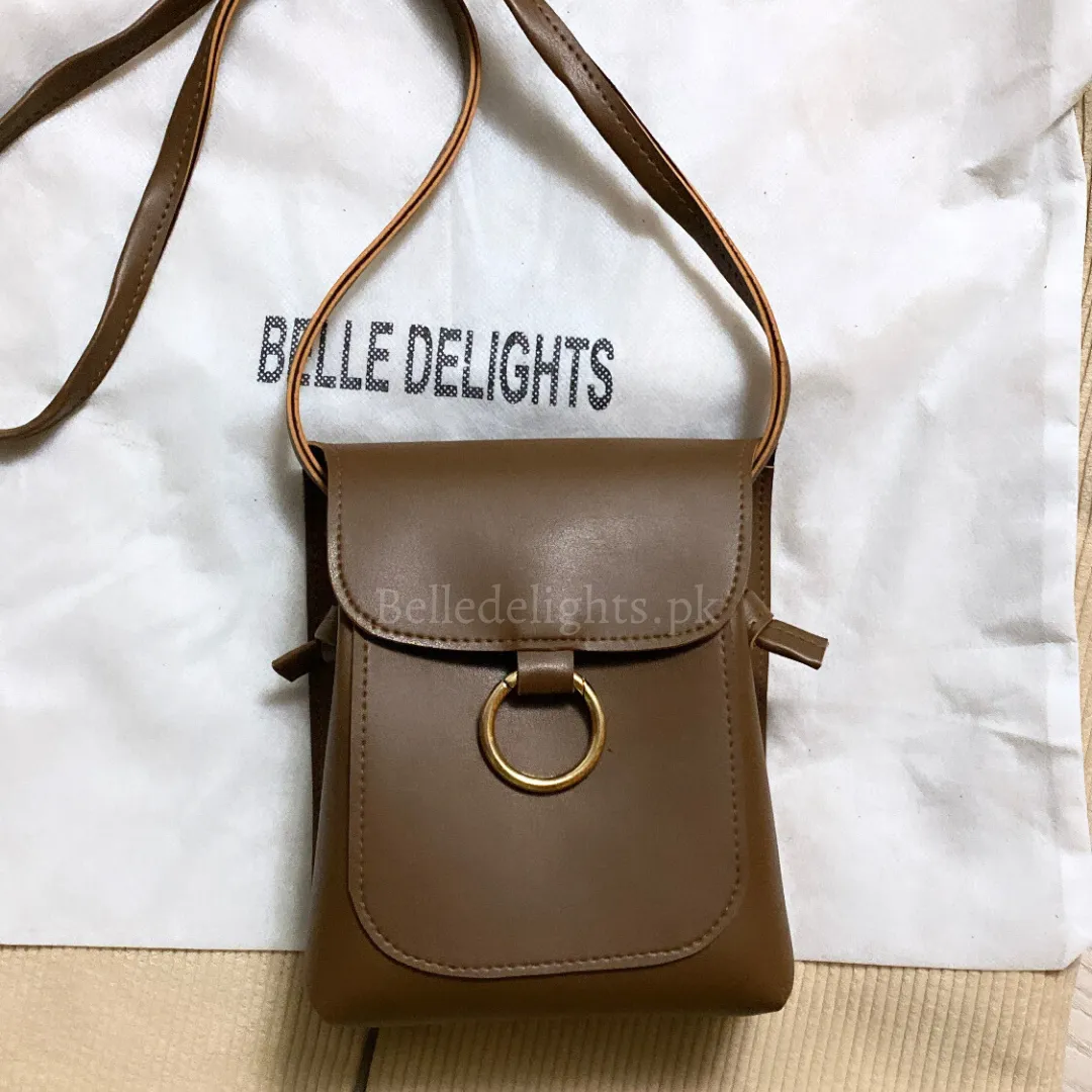 Brown Belle the ring crossbody bag