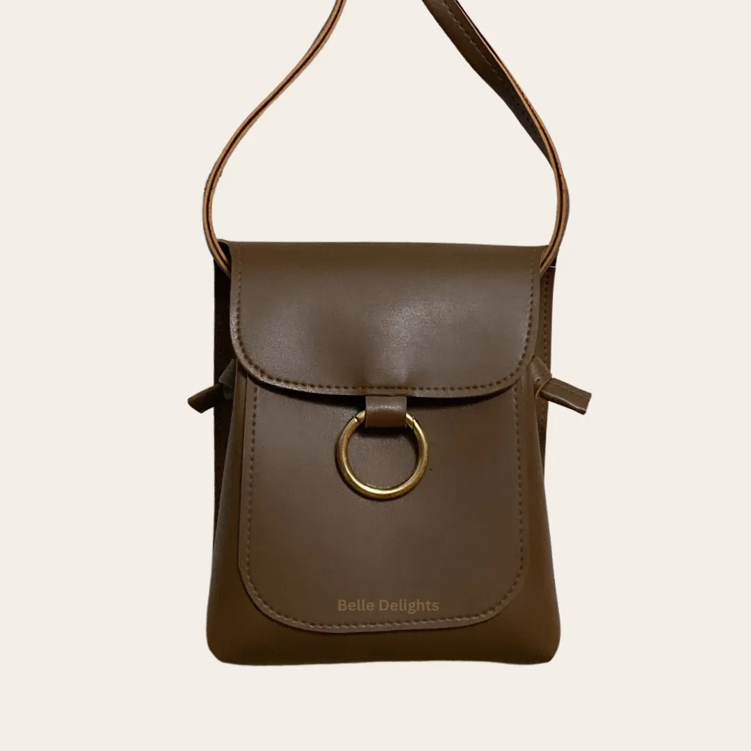 Brown Belle the ring crossbody bag