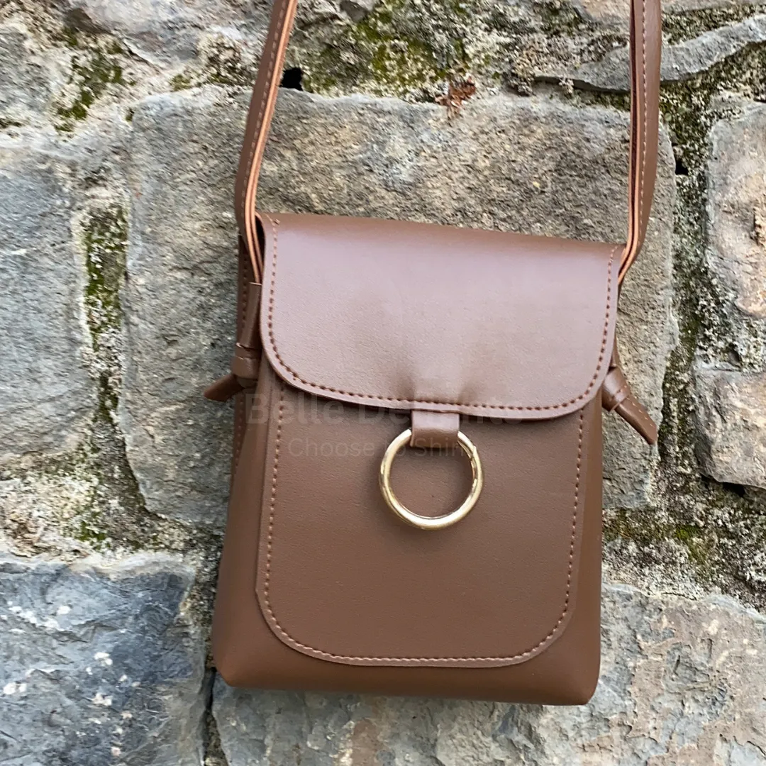 Brown Belle the ring crossbody bag