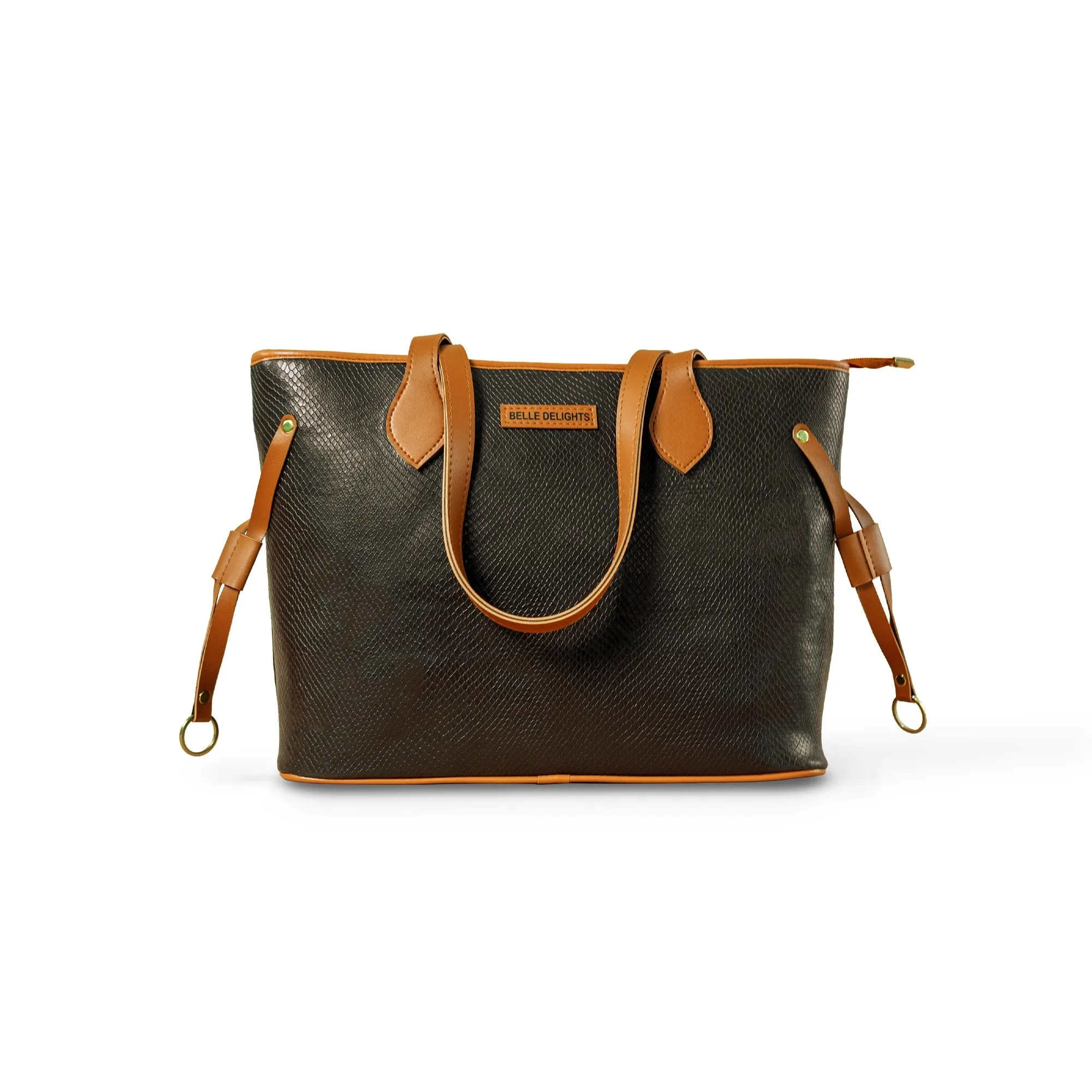 Brown Belle Tote Bag With Detachable Pouch ( Pre-Order )