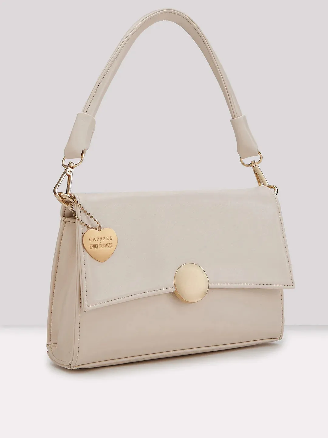 Caprese Emily In Paris Solid Medium Hobo Handbag Peach