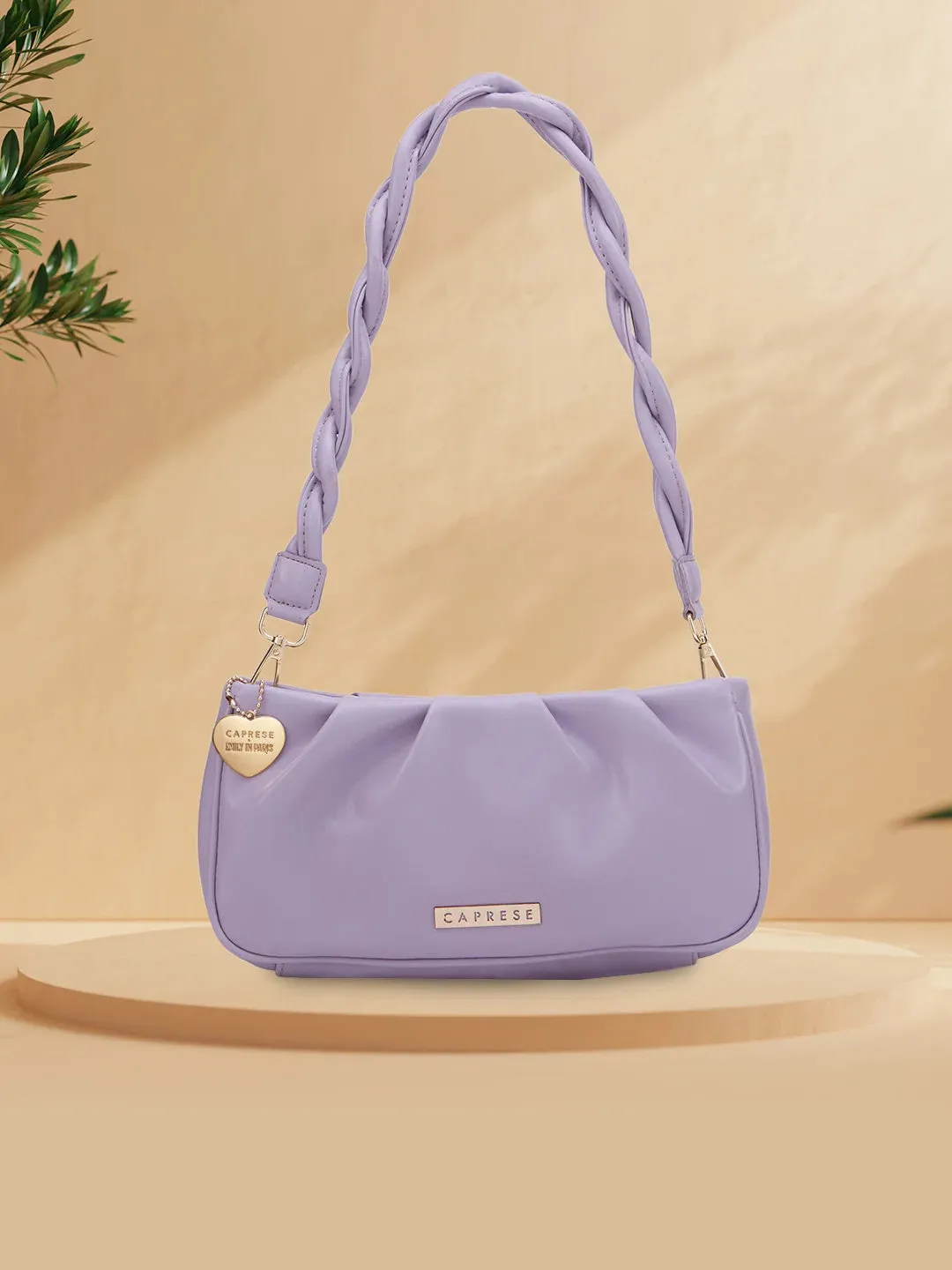 Caprese Emily In Paris Solid Medium Sling Handbag Lilac