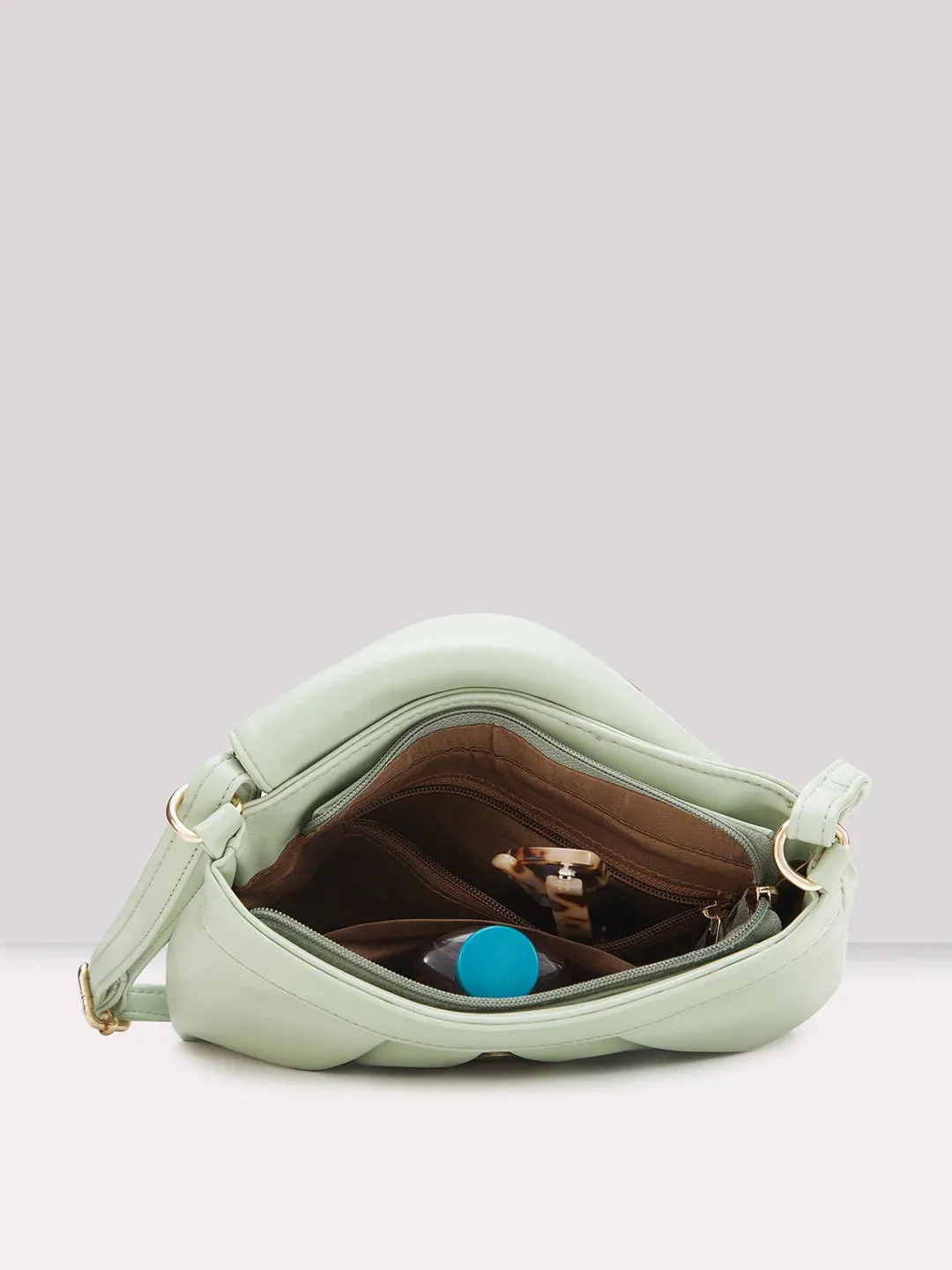 Caprese Emily In Paris Solid Small Sling Handbag Mint