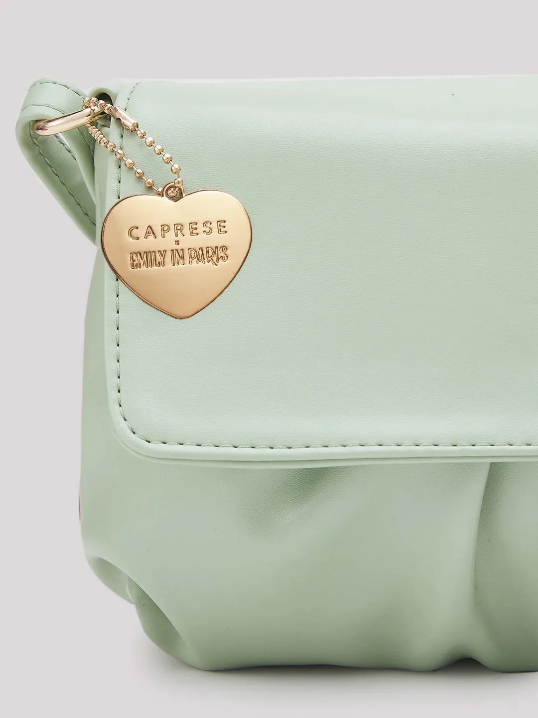 Caprese Emily In Paris Solid Small Sling Handbag Mint