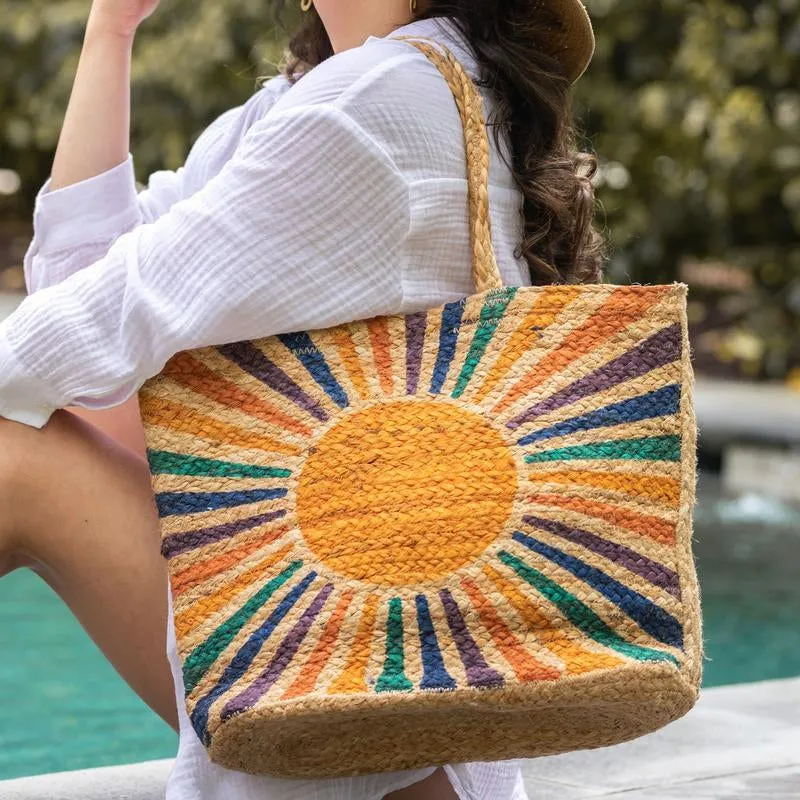 Capri Jute Bags Versatile Eco-Friendly Shoulder Bags with Vibrant Prints