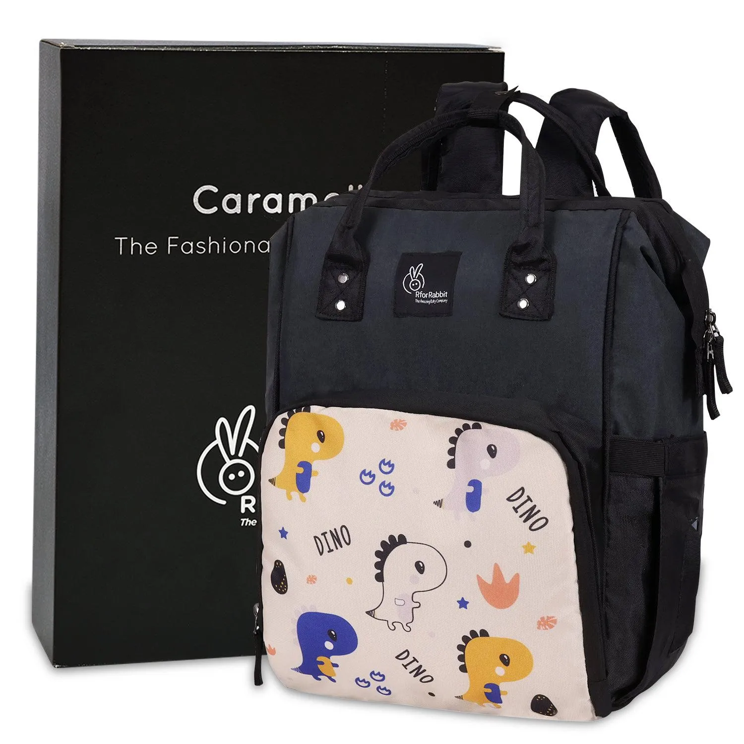 Caramello Dino Diaper Bag For Mother With 11 Pockets