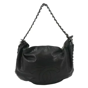 CL Modern Chain Calfskin Leather Hobo Bag Black