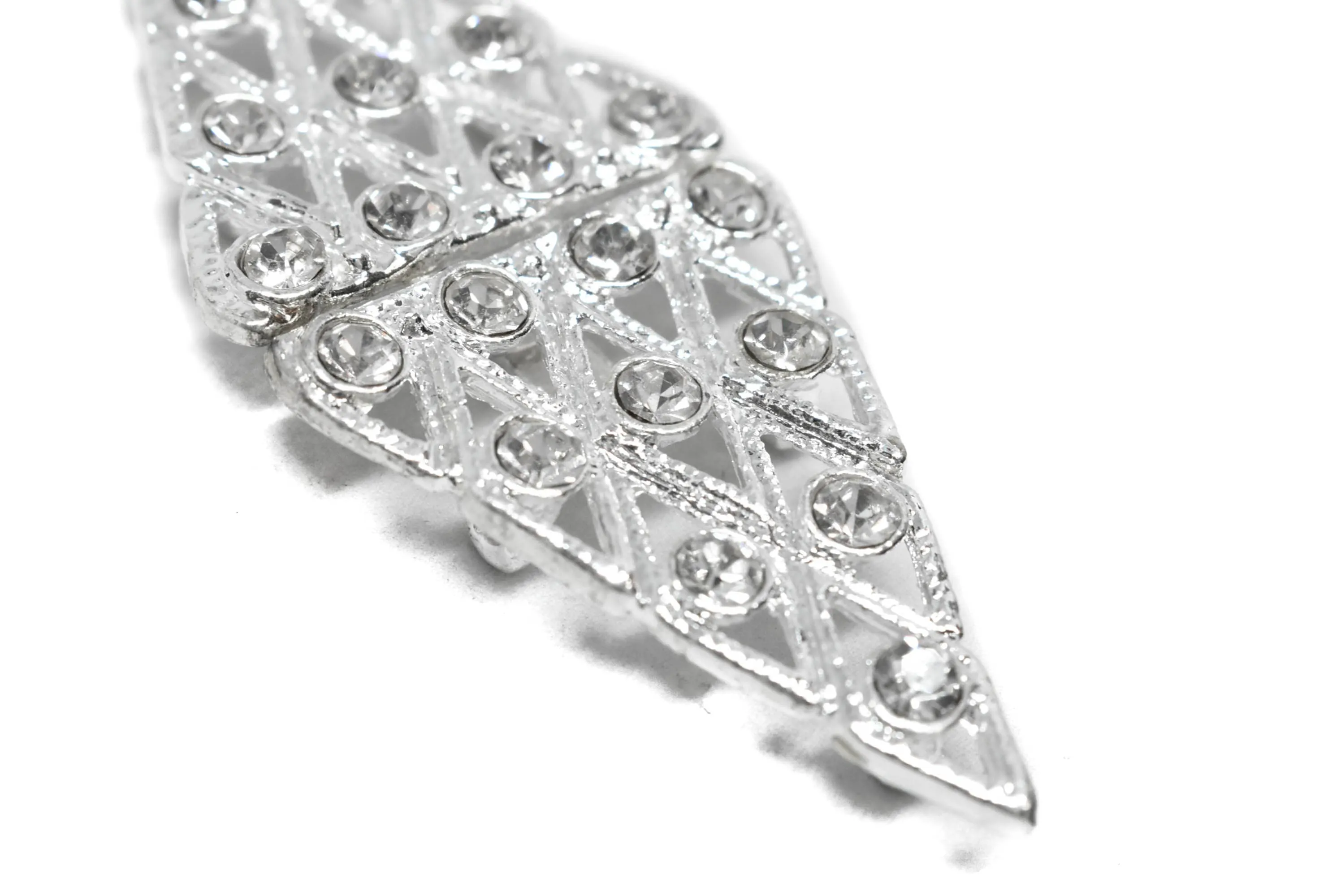 Diamond-Shaped Rhinestone Connector 3" x 1.25"- 1 Piece