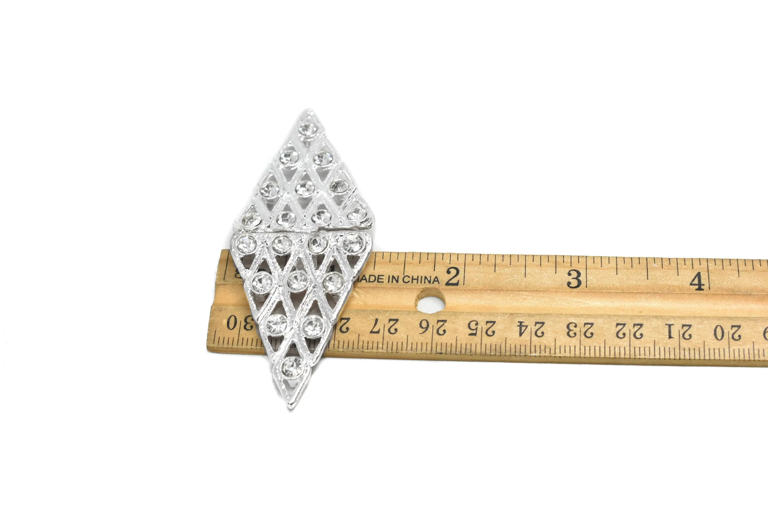 Diamond-Shaped Rhinestone Connector 3" x 1.25"- 1 Piece