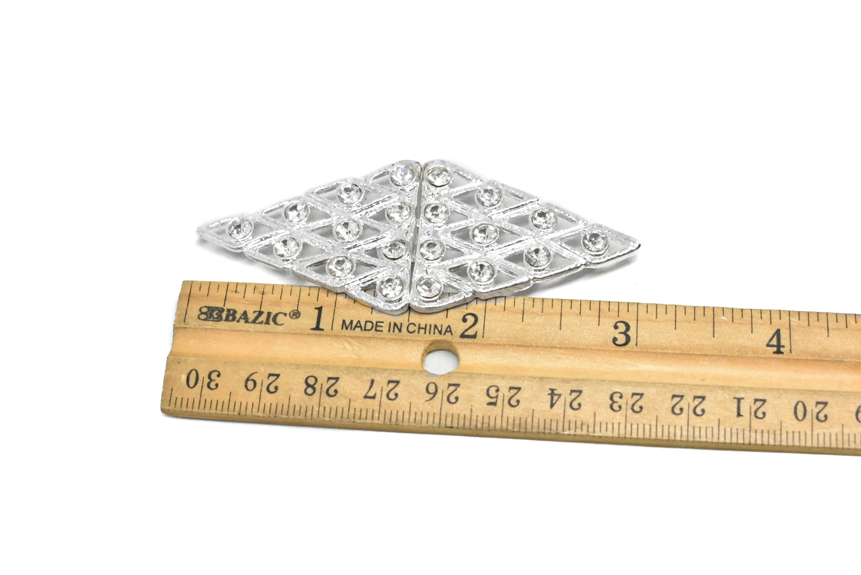 Diamond-Shaped Rhinestone Connector 3" x 1.25"- 1 Piece