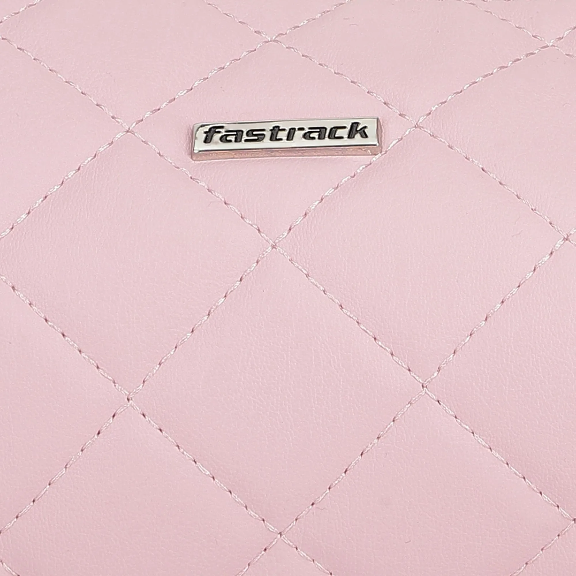 Fastrack Quilted Design Sling Bag For Womens, Ladies And Girls | Stylish And Trendy Handbag | Made Up Of Semi Pu Leather, Pink