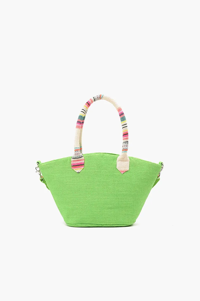 Flamingo Beaded Mini Jute Tote