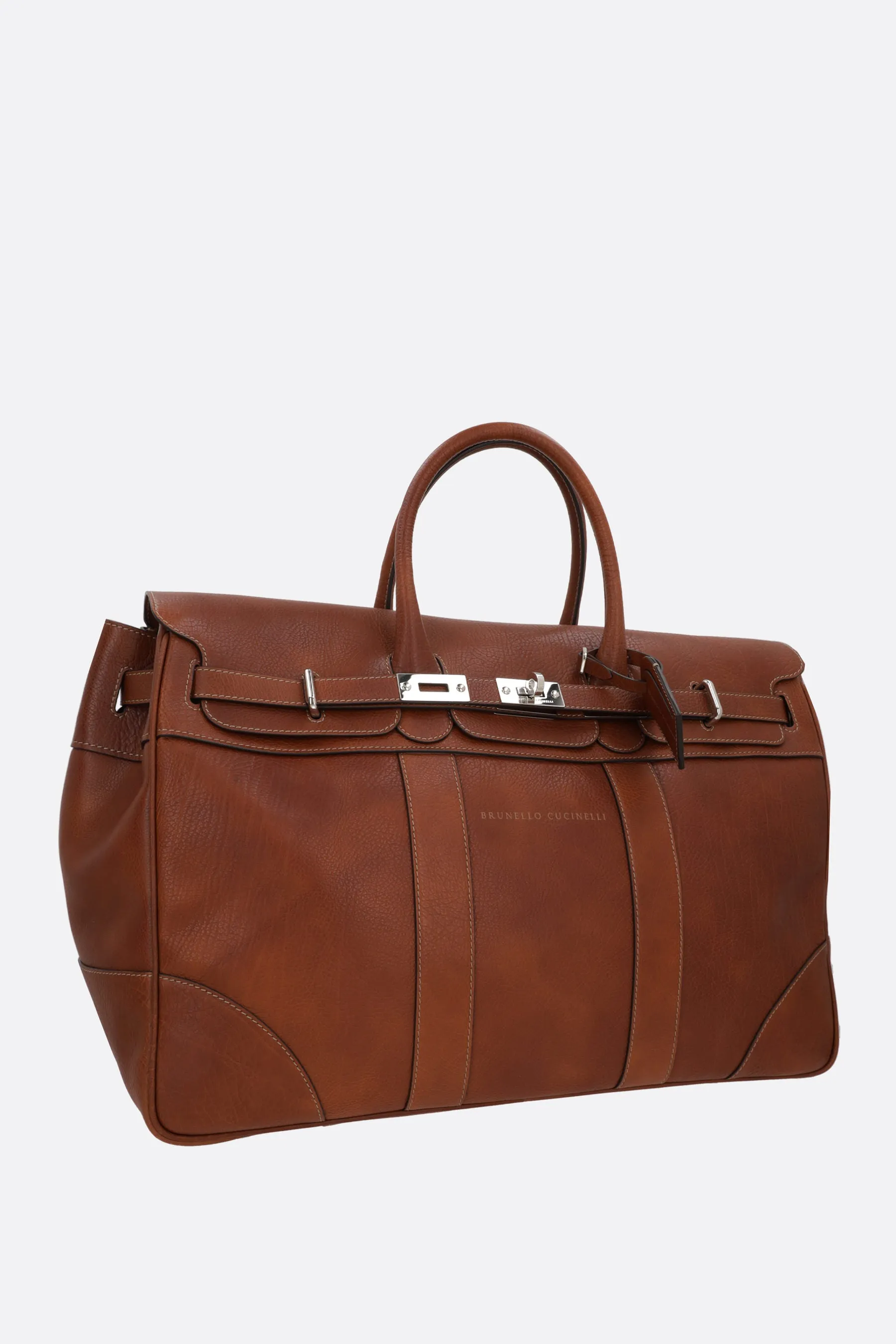 Grained Leather Weekend Bag