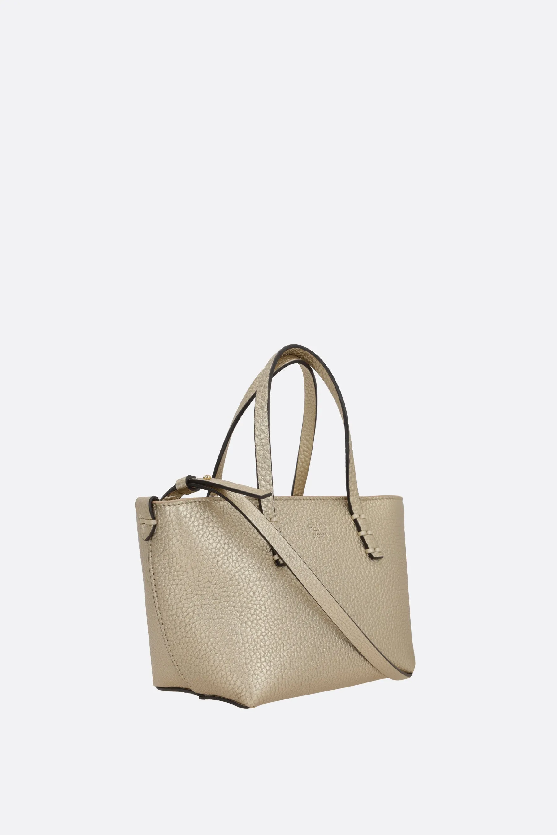 Grainy Leather Roll Mini Tote