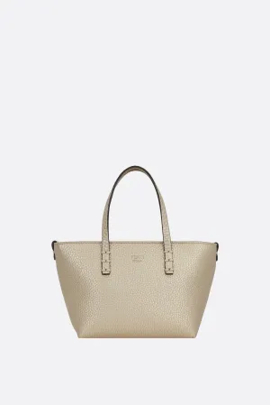 Grainy Leather Roll Mini Tote