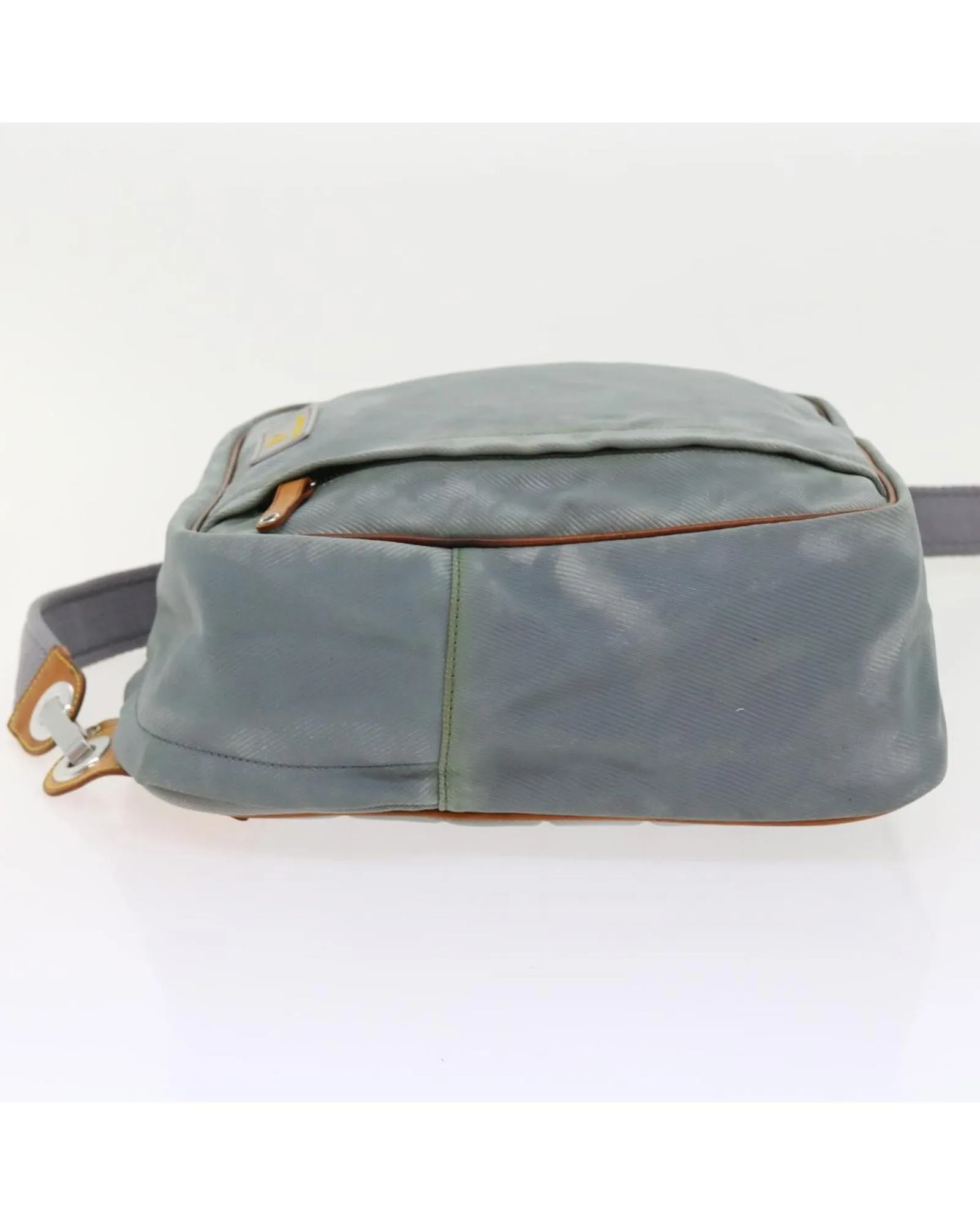 Gray Canvas Shoulder Bag with Adjustable Strap