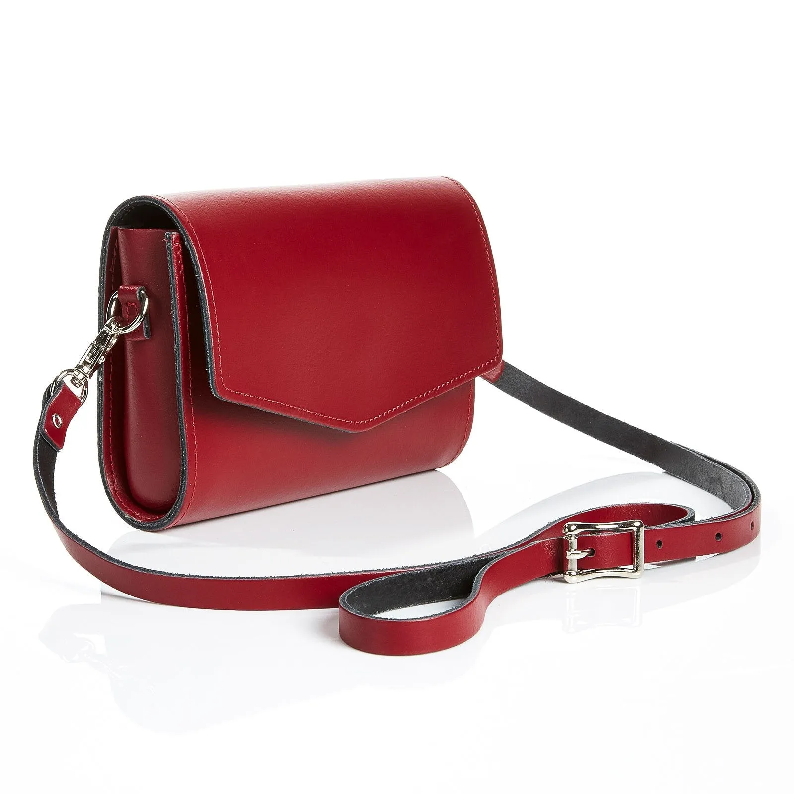 Handmade Leather Clutch Bag - Oxblood Red