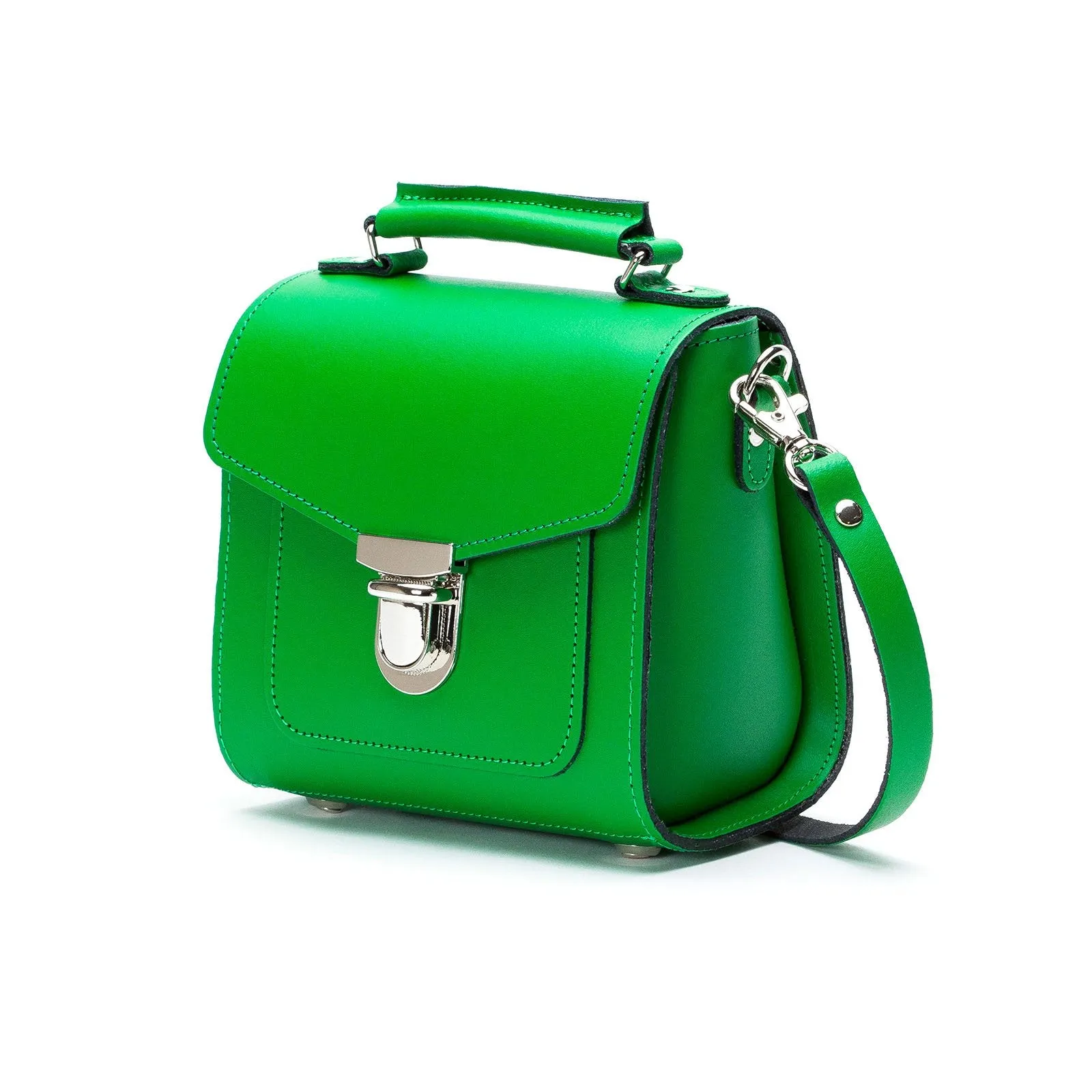 Handmade Leather Sugarcube Handbag - Green