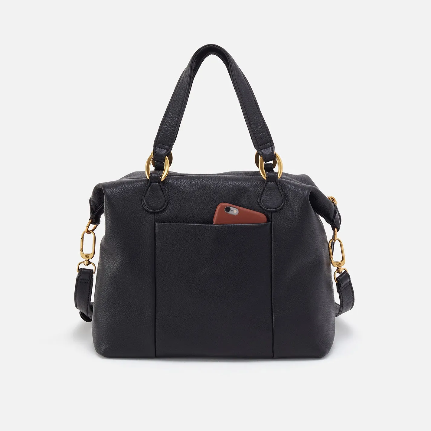 Harley Satchel In Pebbled Leather - Black