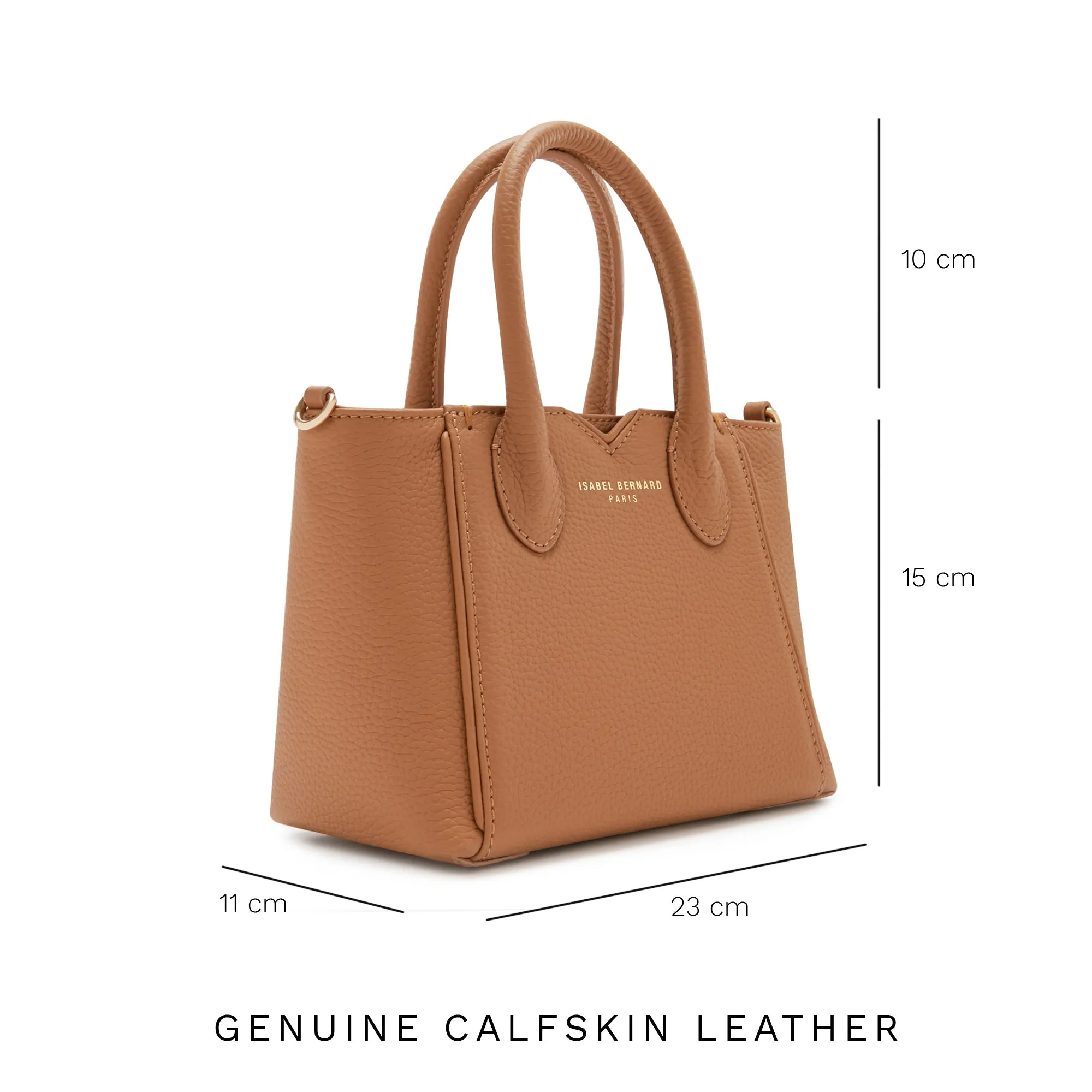 Honoré Cloe Mini camel calfskin leather handbag