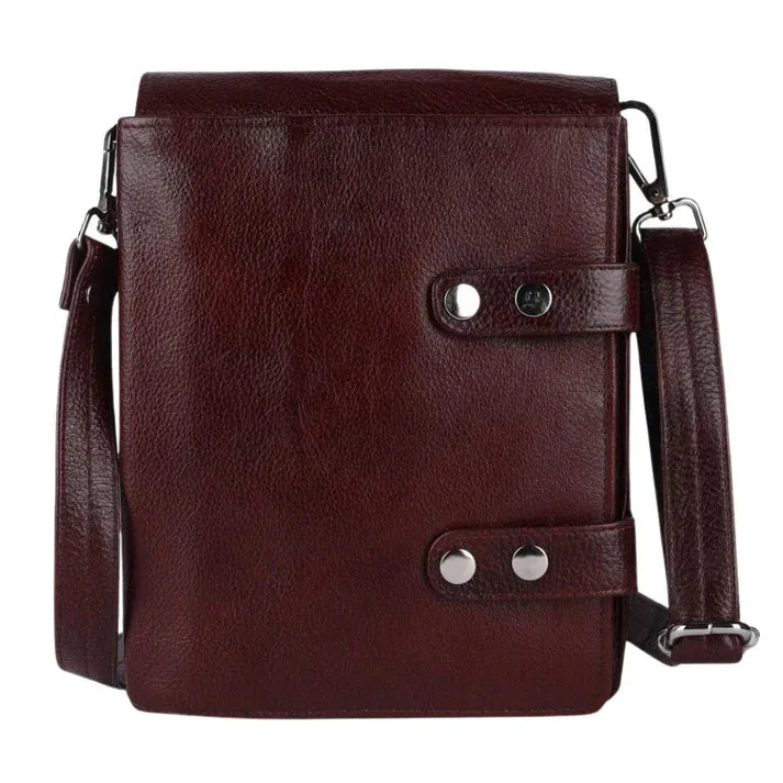 Leather Classic Brown Sling Bag For Men