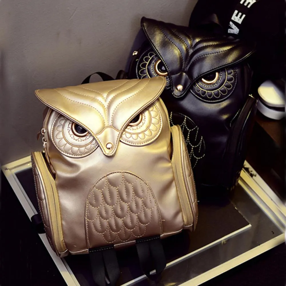 Leather Owl Backpack