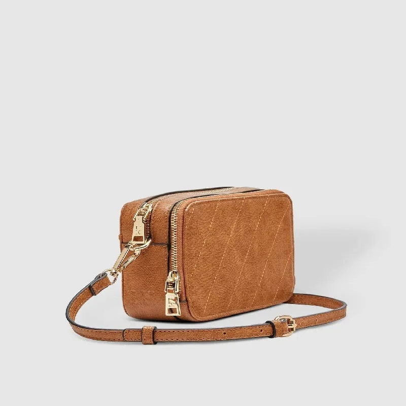 Louenhide - Cassidy Lizard Crossbody Bag - Caramel