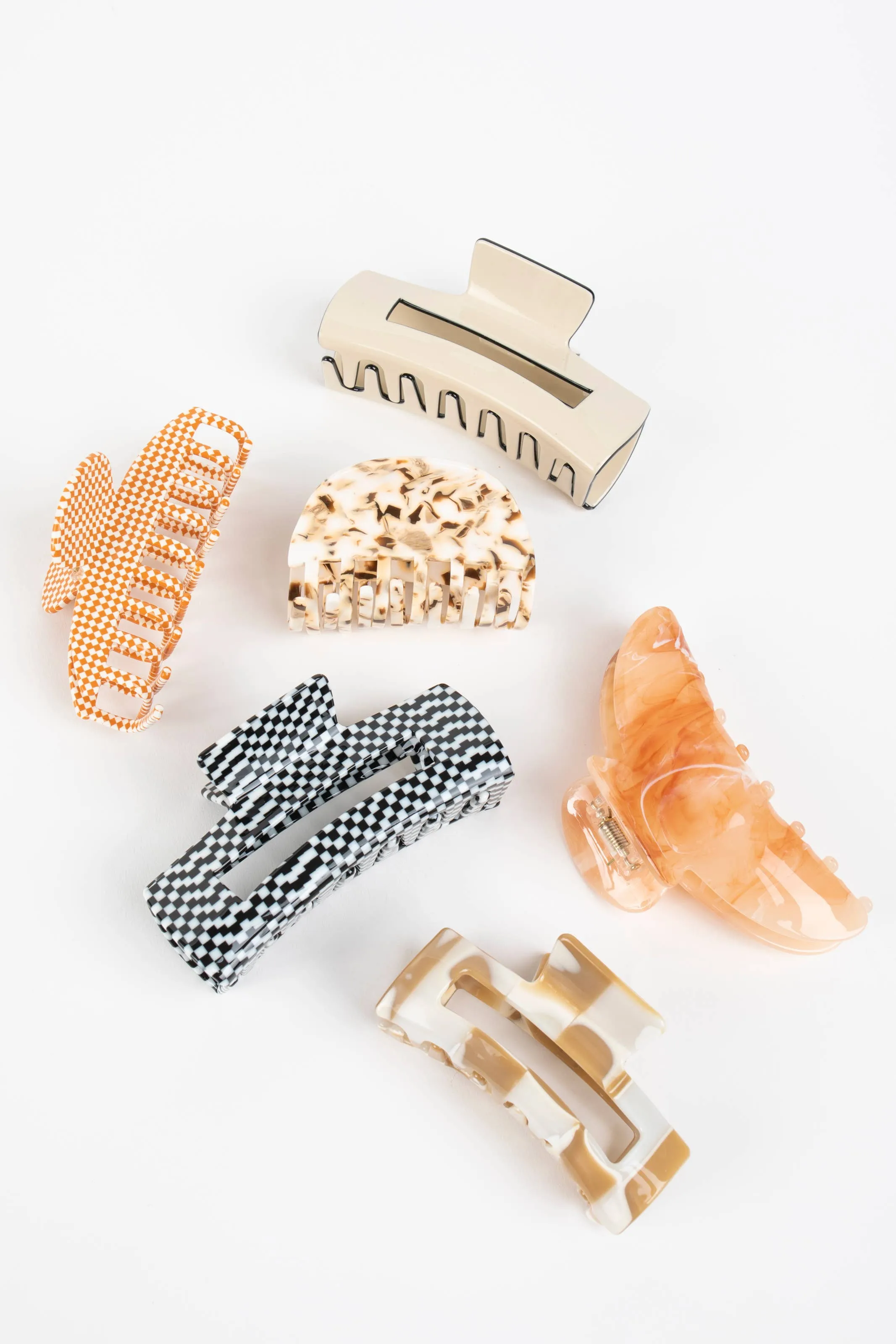 Modern Hair Clip Assortment: Amber