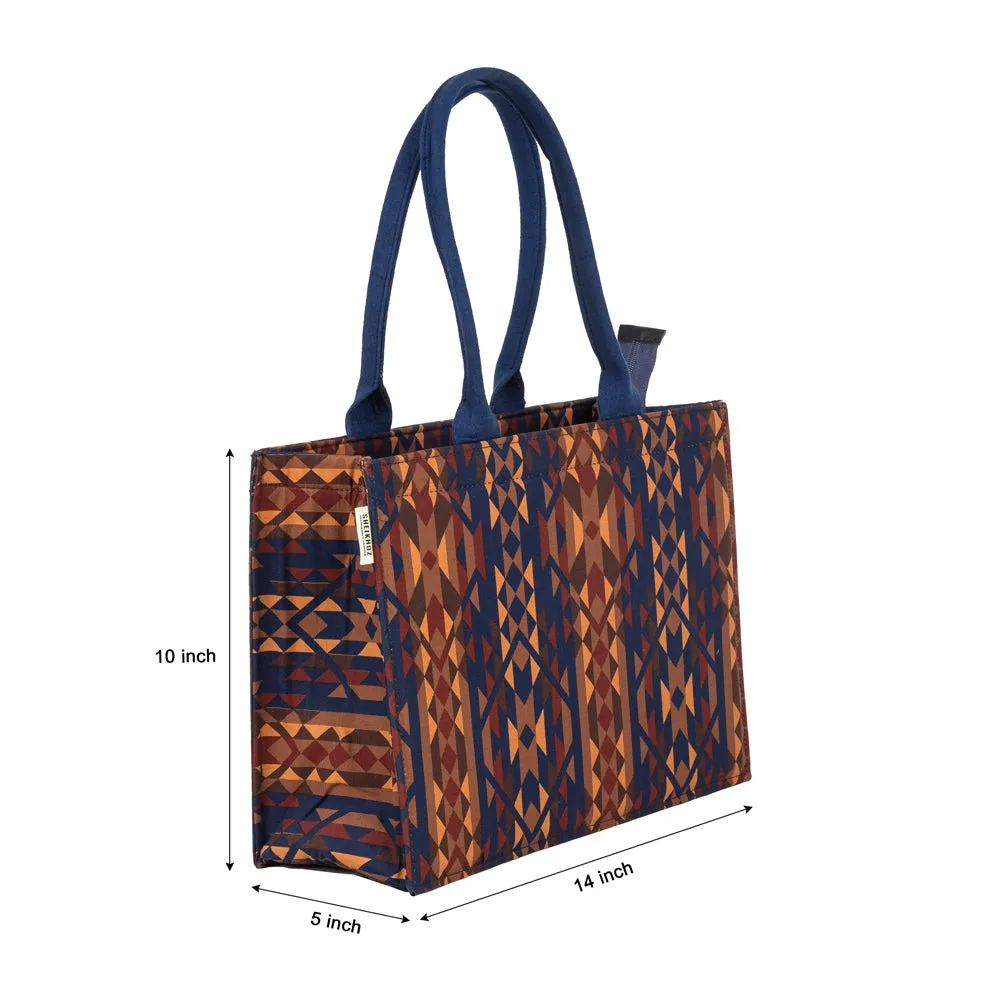 Navy Luxe Modern Print Tote - Classic Edition