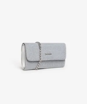 NERO GIARDINI CANVAS BUTTON CLUTCH BAG