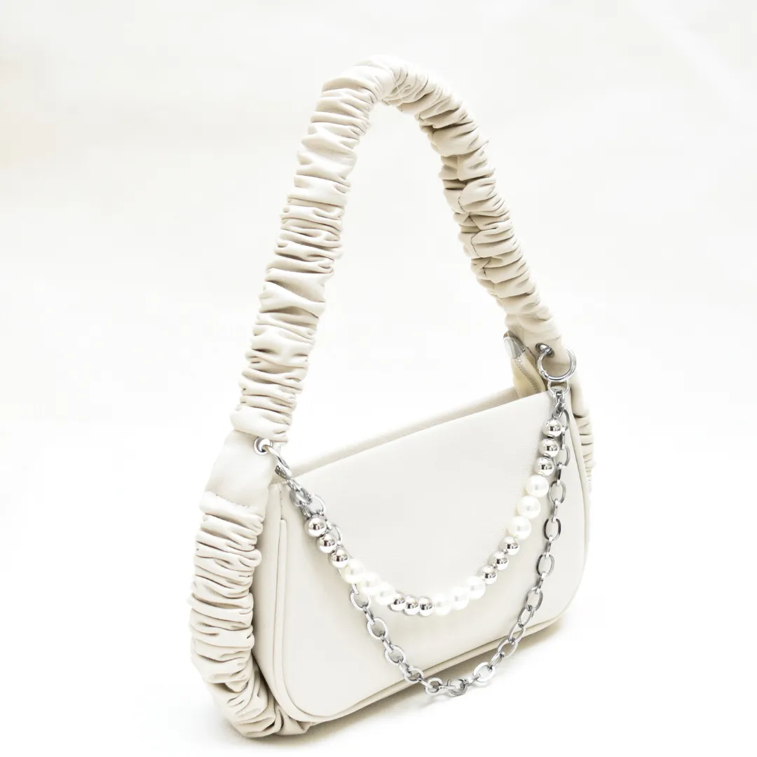 Pearl Chain Shoulder Bag Offwhite