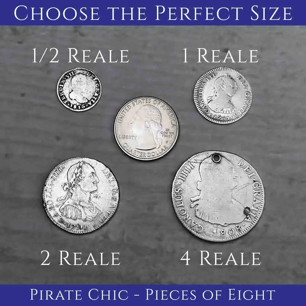 Pirate Chic Silver 2 Reale Spanish Pillar Dollar Dated 1767 - the Legendary "Piece of Eight" Pendant | Artifact #8880