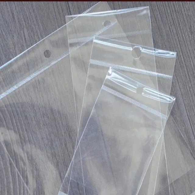 Polyprop Cellophane Selfseal Long Bags 8x60 4cm 30mic with Punch Hole 100pack