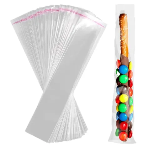 Polyprop Cellophane Selfseal Long Bags 8x60 4cm 30mic with Punch Hole 100pack