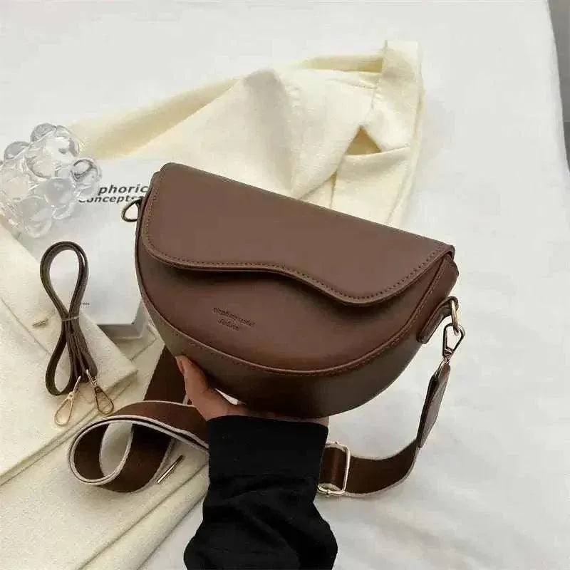 Small Leather Saddle Armpit Bags - Compact, Stylish Design - WSH020