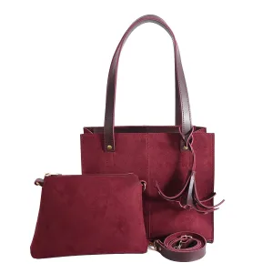 SUEDE MAROON BAG