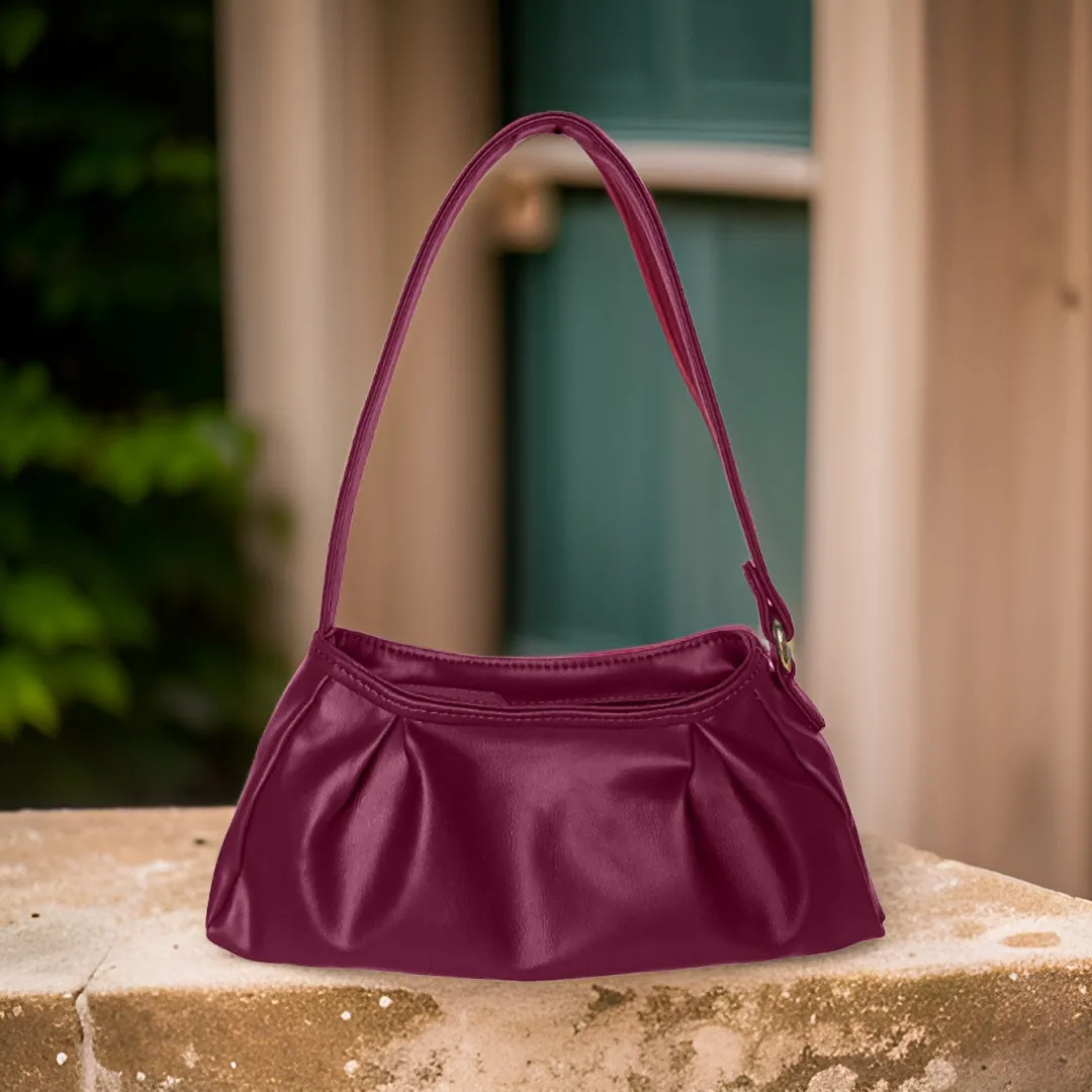 Trendy Maroon Baguette Bag Perfect For Women & Girls