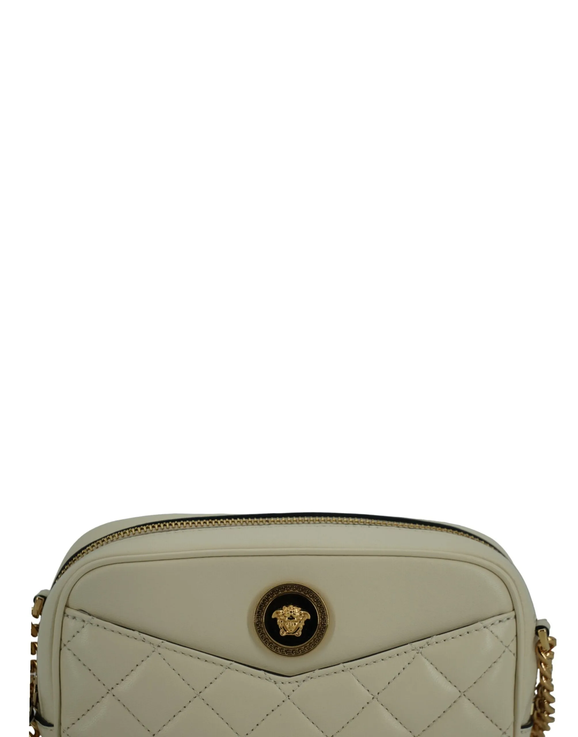 Versace Medusa Creme White & Silver Camera Crossbody Bag