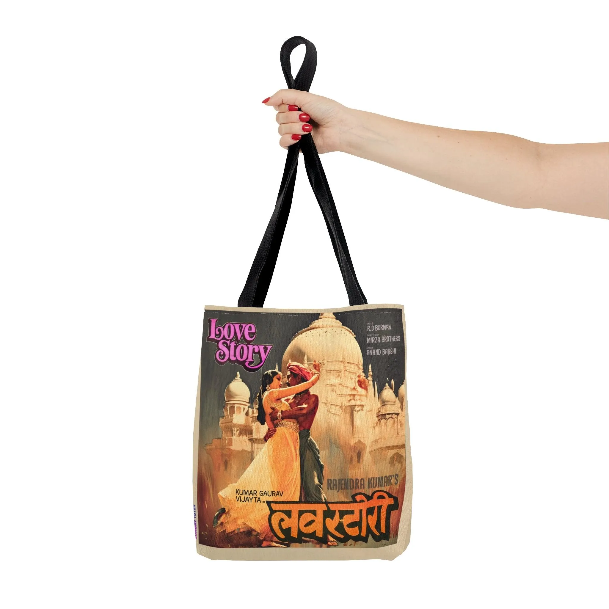 Vintage Bollywood Movie Poster Tote Bag - Love Story